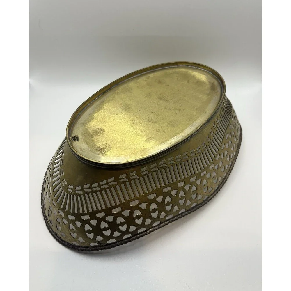 Vintage French Pierced Brass Bowl